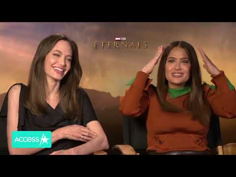 Salma Hayek making Angelina Jolie laugh and giggle short compilation