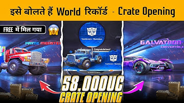 😱 50,000 UC WORLD RECORD TRANSFORMERS SPEED DRIFT CRATE OPENING IN BGMI - SUPER CARS CRATE OPENING
