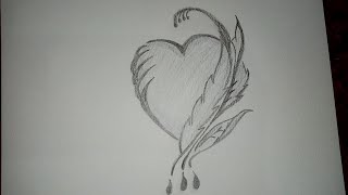 رسم سهل | تعليم رسم قلب مزخرف باوراق الشجر | Easy Drawing | Teaching a heart painting decorated
