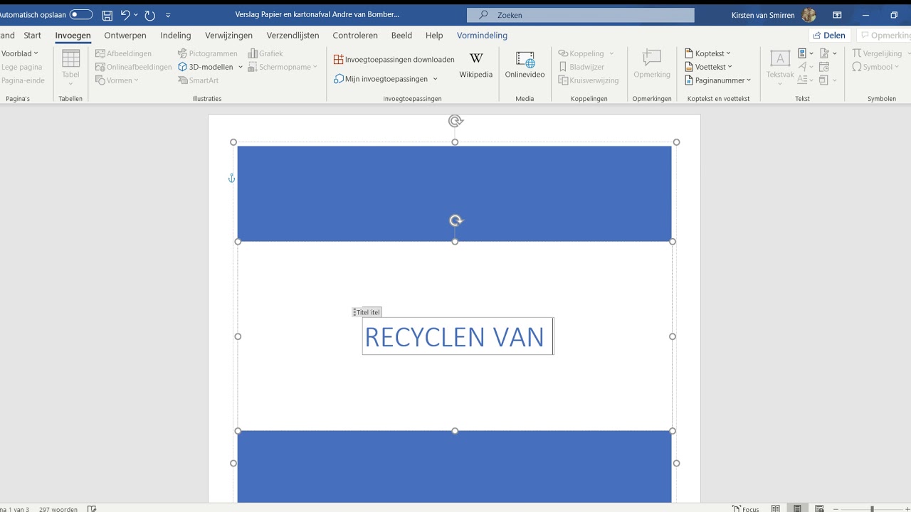 Informatievaardigheden - Voorblad toevoegen aan verslag - YouTube