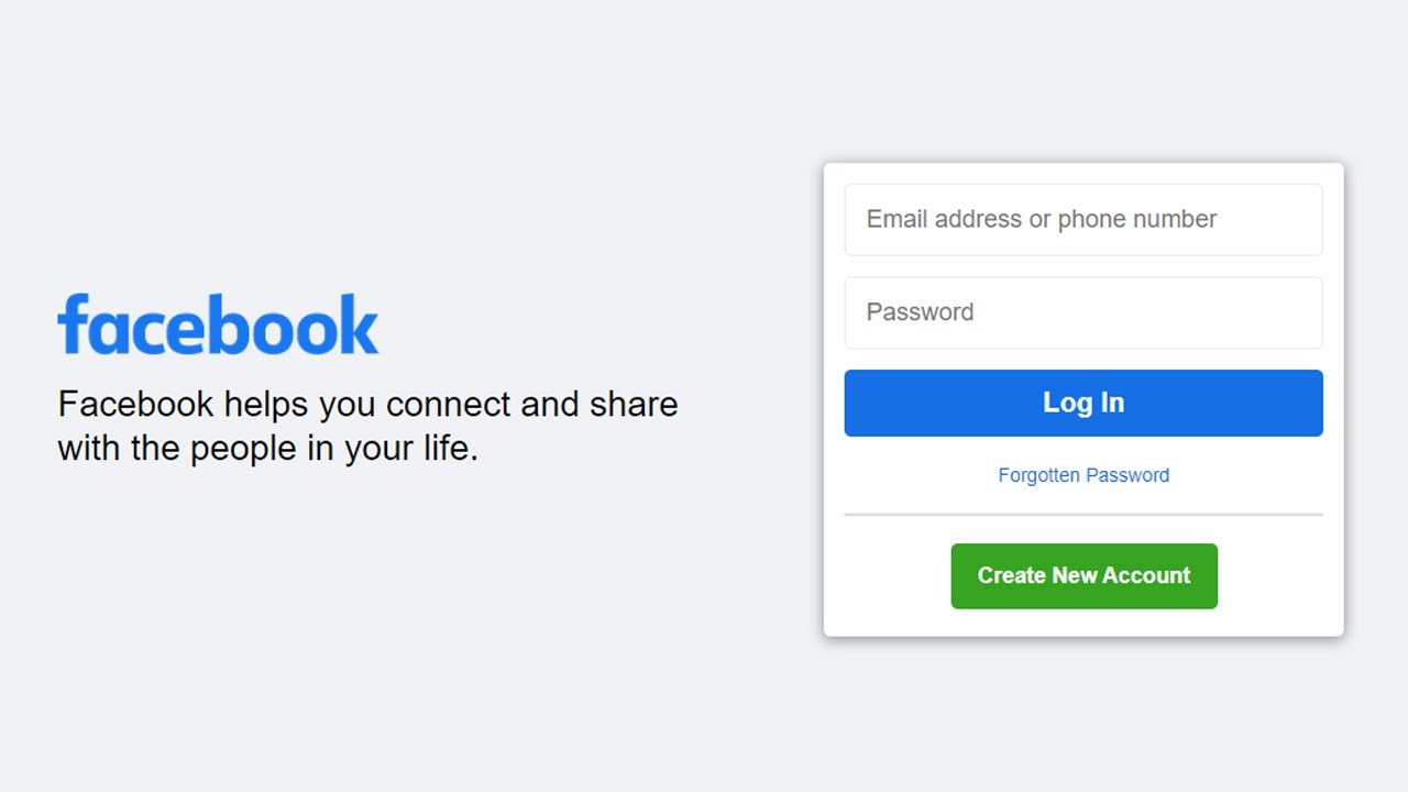 Facebook Login page