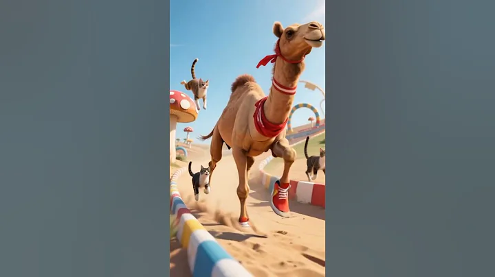 Watch the video about Camel V's cats who will win #cute #viral #camel #shorts #trending