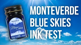 Monteverde Blue Skies Ink Test