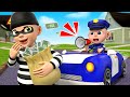 Catch the Thief! | Police Chase 🚓 | Kids Safety Song | Rosoo Nursery Rhymes &amp; Kids Songs
