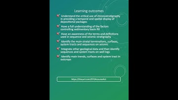 EFG Academy - Sequence Stratigraphy: Learning Outcomes