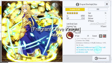 【SAOIF】[Fragrant Olive Knight] Alice (Holy | Slash | All Foes) Skill Animation