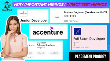 Direct Test | OFF Campus Drive | Cognizant, SBCS, Accenture, | 2025, 2024, 2023 Batch | Jobs