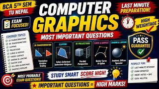 Computer Graphics TU | Most Important Questions | Say No To College
