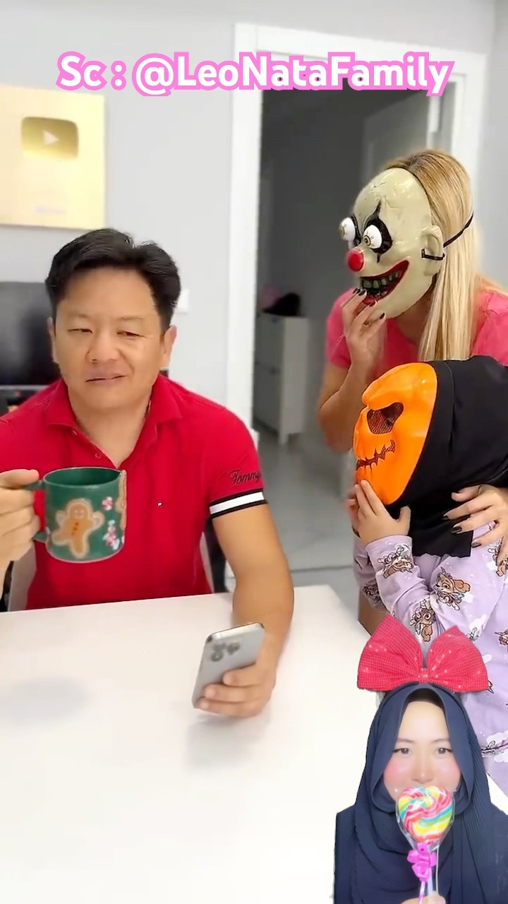 PAPA LEBIH TAKUT WAJAH ASLI MAMA TANPA TOPENG ⁉️?#shorts #funny #dubbing @LeoNataFamily