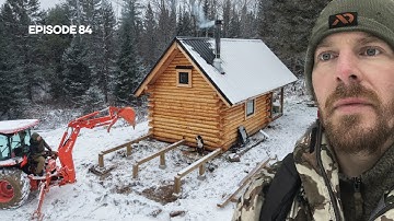 WINTER ARRIVES: Tractor Barn, Bathroom Addition |EP84| Log Cabin Build on Off-Grid Homestead