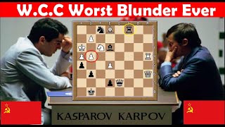 Worst Blunder World Chess Championship Game in History. II A. KARPOV vs G.KASPAROV,  Seville ESP, R5