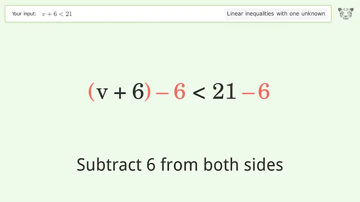 Solving Linear Inequalities: v+6 is Smaller Than 21
