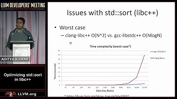 2017 LLVM Developers’ Meeting: A. Kumar “Introsort based sorting function for libc++ ”