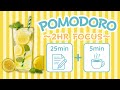 2-Hour Pomodoro Timer (25/5) · Study With Me 🍋 Sparkling Lemonade | tropical lounge jazz · focus