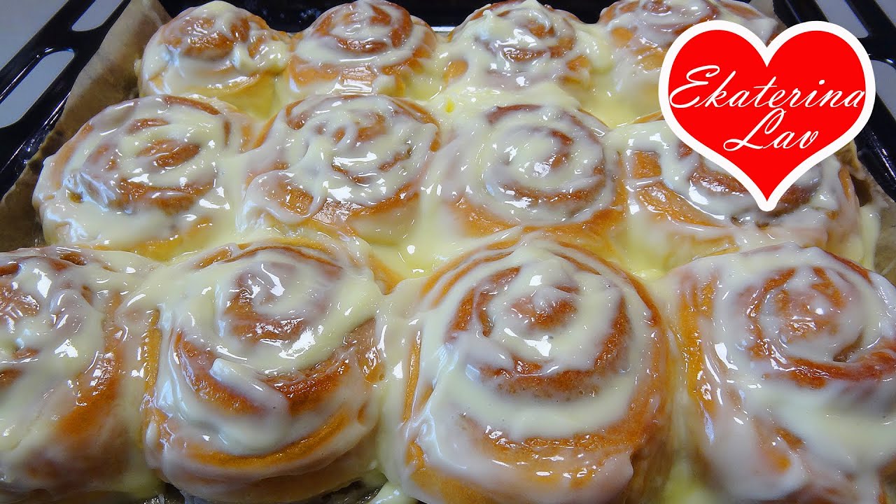 Булочки СИННАБОН, тающие во рту! САМЫЕ НЕЖНЫЕ Синнабоны с корицей! Cinnamon Rolls! Лучший рецепт!