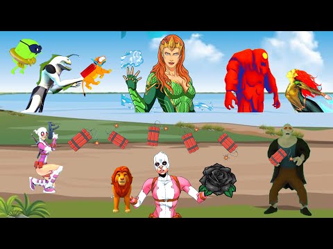 سيمبا البطل والبطلة الخارقة جوين بول تحارب غول الغابه العملاق وساحرة البحار والزهرة السحرية السوداء1 