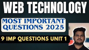 Web Technology Aktu Most Important Questions | Aktu Web Technology 9 Most Important Questions Unit 1