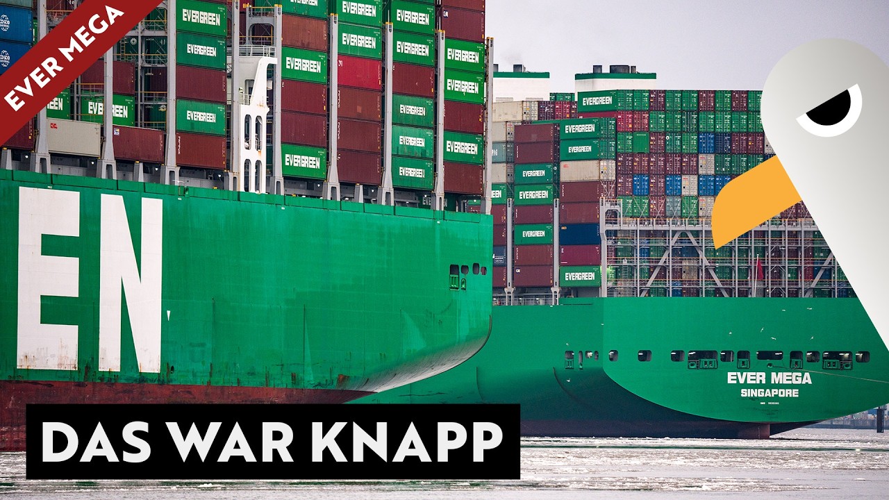 Ganz schön knapp: Hamburger Hafen im Eis ❄️ Containerriesen dicht an dicht