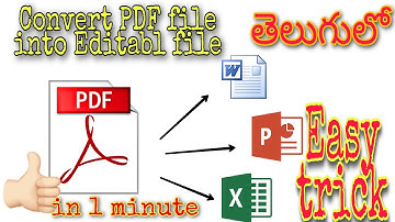 How to convert PDF to editable MS Word , PowerPoint , Excel file | PDF to Ms word || in TELUGU