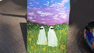 Famous cute ghost in garden/easy acrylic painting 😲for beginners /must watch #art #painting Net Worth