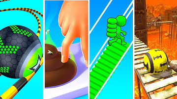 Going Balls vs Crushy Finger vs Bridge Race vs Rollance - All level gameplay Android, IOS