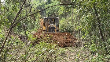 Old Road Bulldozer D6R XL Service, Investment for Durable Plantation Roads