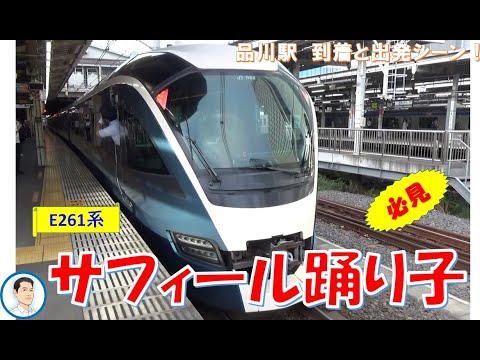E261系サフィール踊り子　品川駅　到着と出発シーン😀いつみてもカッコいい!(^^)!🚂