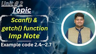 10th class|Computer| scanf() & getch function|Imp note|@brainwavesofficial123 |By Sir Usman