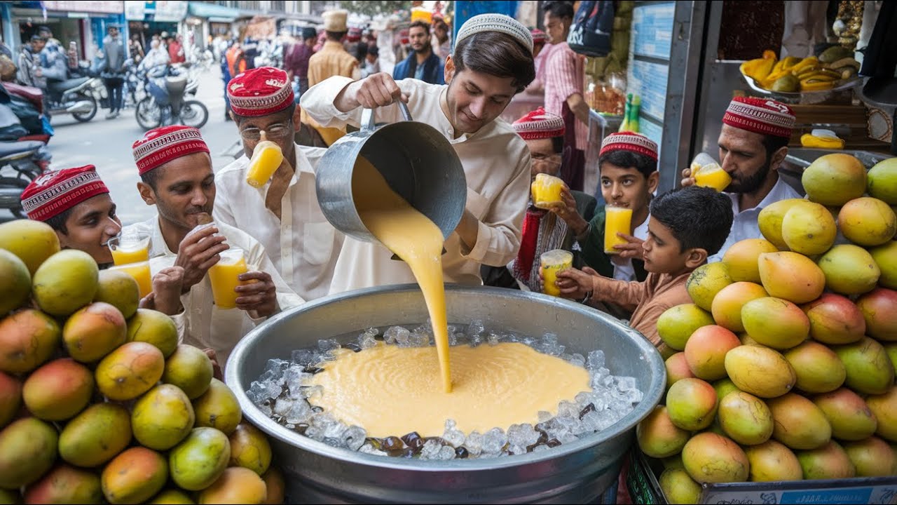 MANGO JUICE IN RAMADAN IFTAR | HARDWORKING MAN SELLING MANGO SHAKE | AAM RAS STREET FOOD RAWALPINDI