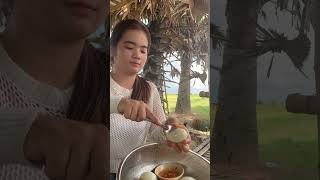 Beautiful girl eats boiled eggs#shorts #0126