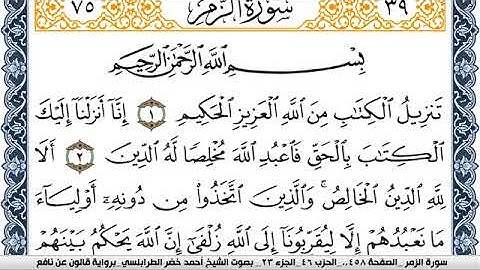 سورة الزمر احمد الطرابلسي Surah Al Zomar  برواية قالون عن نافع