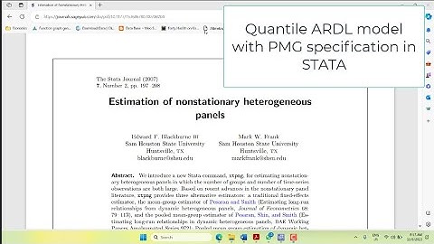 Estimating Quantile Panel ARDL model with Pool Mean Group PMG Specification in Stata