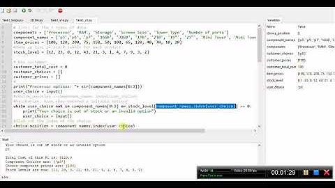 2018 IGCSE Computer Science - Stock level