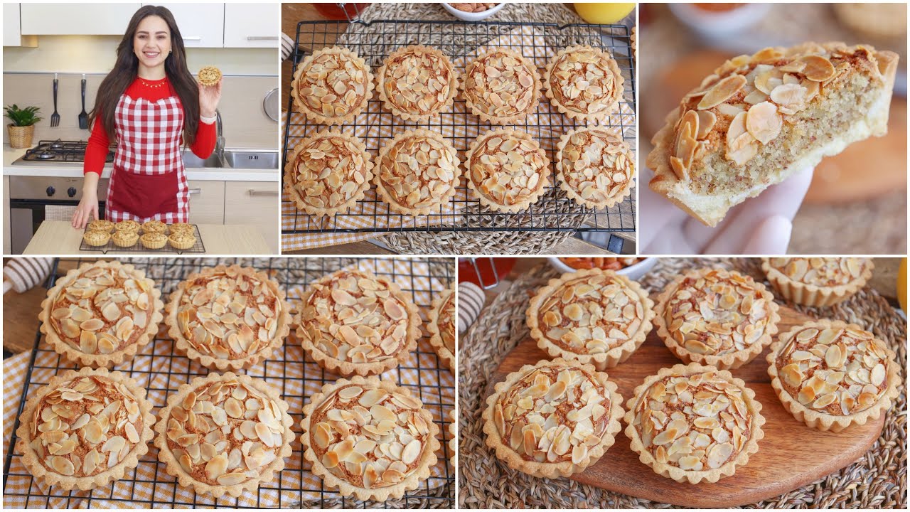 ترتولات أموندين أو ميني تارت اللوز بعجينة رائعة منظر ومذاق لايقاوم للعشوية والضيافات😋Tarte Amandine