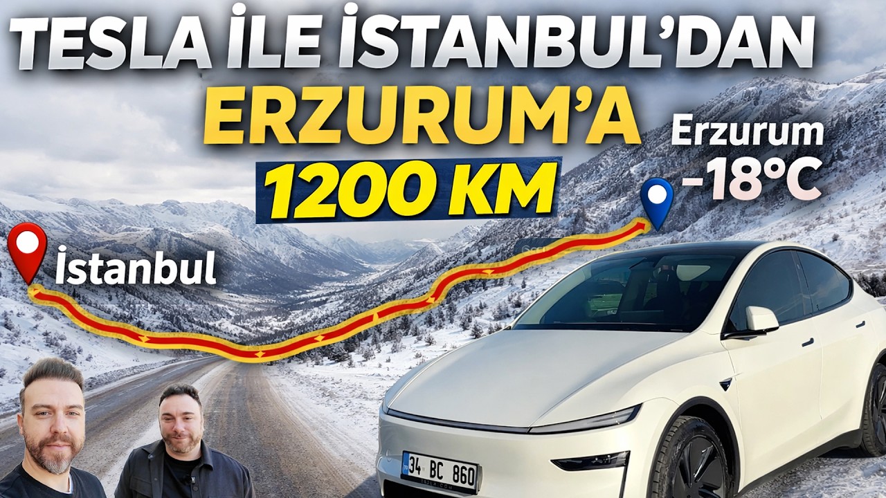 -18°C’ye 1200 KM! Tesla Model Y Juniper SR ile İstanbul’dan Erzurum’a Kış Yolculuğu - Bölüm 1
