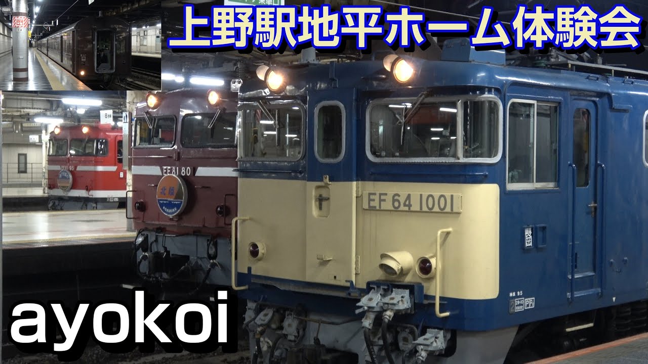 懐かしの上野駅地平ホーム体験会 EF64+旧型客車･EF81 x 2