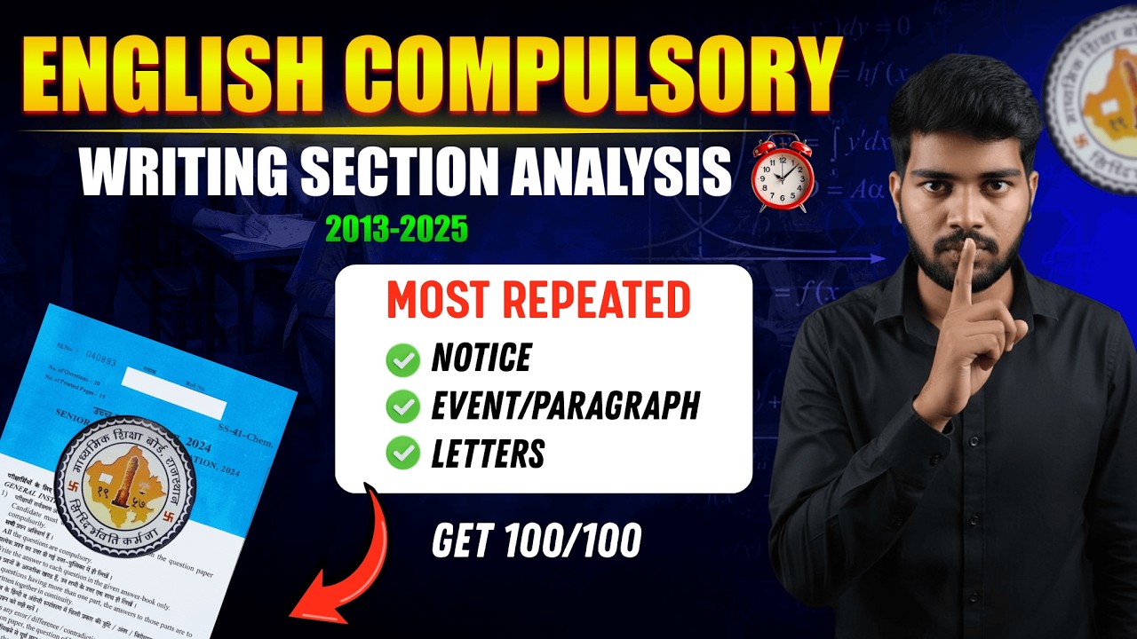 RBSE Class 12 English Writing Section 🔥 | Letter, Report, Notice – Repeated Questions