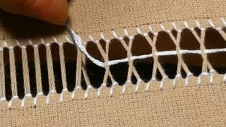 Drawn Thread Embroidery: Interlaced Hem Stitch | Easy Tarkashi Design