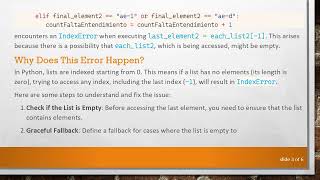 Understanding the IndexError: list index out of range in Python3