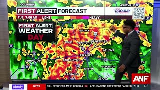 First Alert Weather Day | Storms bring heavy downpours, damaging wind gusts Tuesday