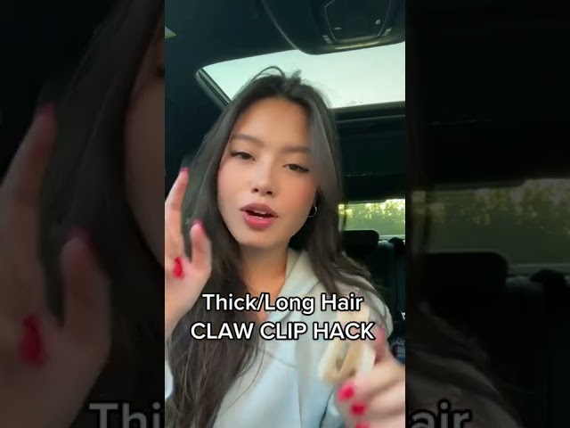 CLAW CLIP HACK! For thick hair/long hair tutorial class=