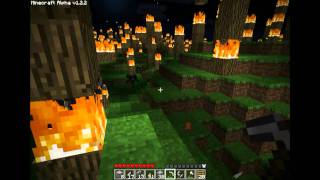 Minecraft alpha: biggest forest fire