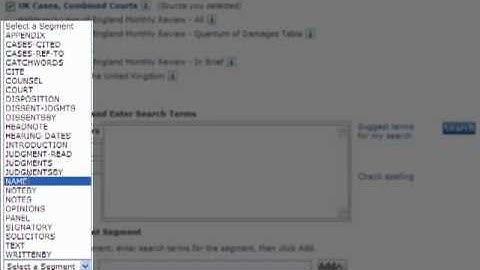 Lexis.com - Segment Searching