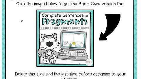 Sentence Fragments Google Slides Activity