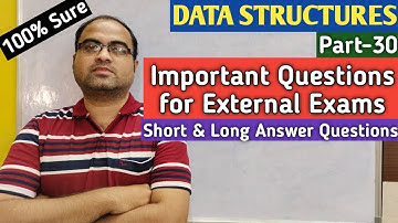 DATA STRUCTURES | Part-30 | Important Questions for External Exams 🔥