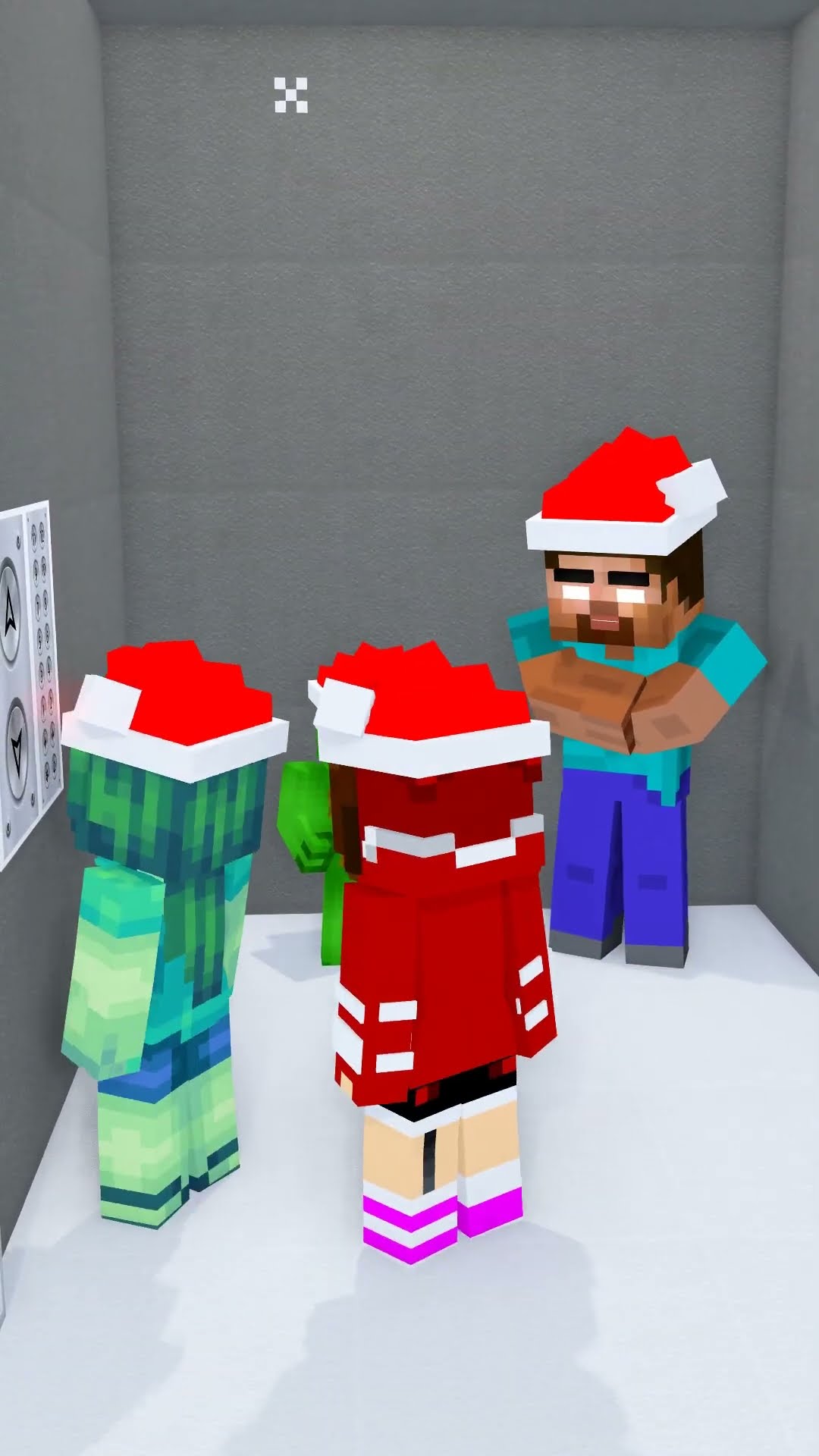 Evil Herobrine vs Smart Zombie Girl and JJ'sister  Christmas ⭐?  version