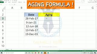 aging formula | date function