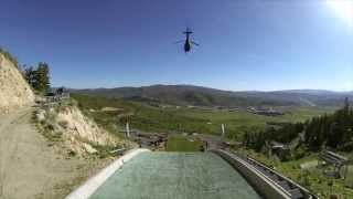 The motorcycle death-defying ski jump