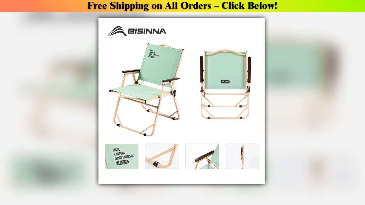BISINNA Camping Chair Outdoor Portable Folding Chair Lightweight Foldable Relaxing Chairs For