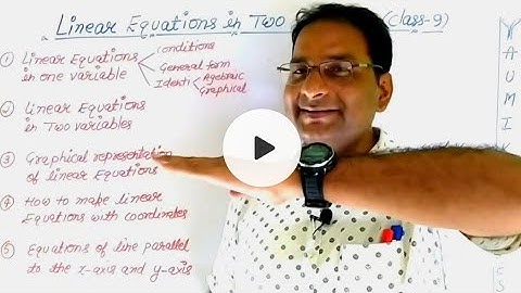 Linear Equations In Two Variables Class 9